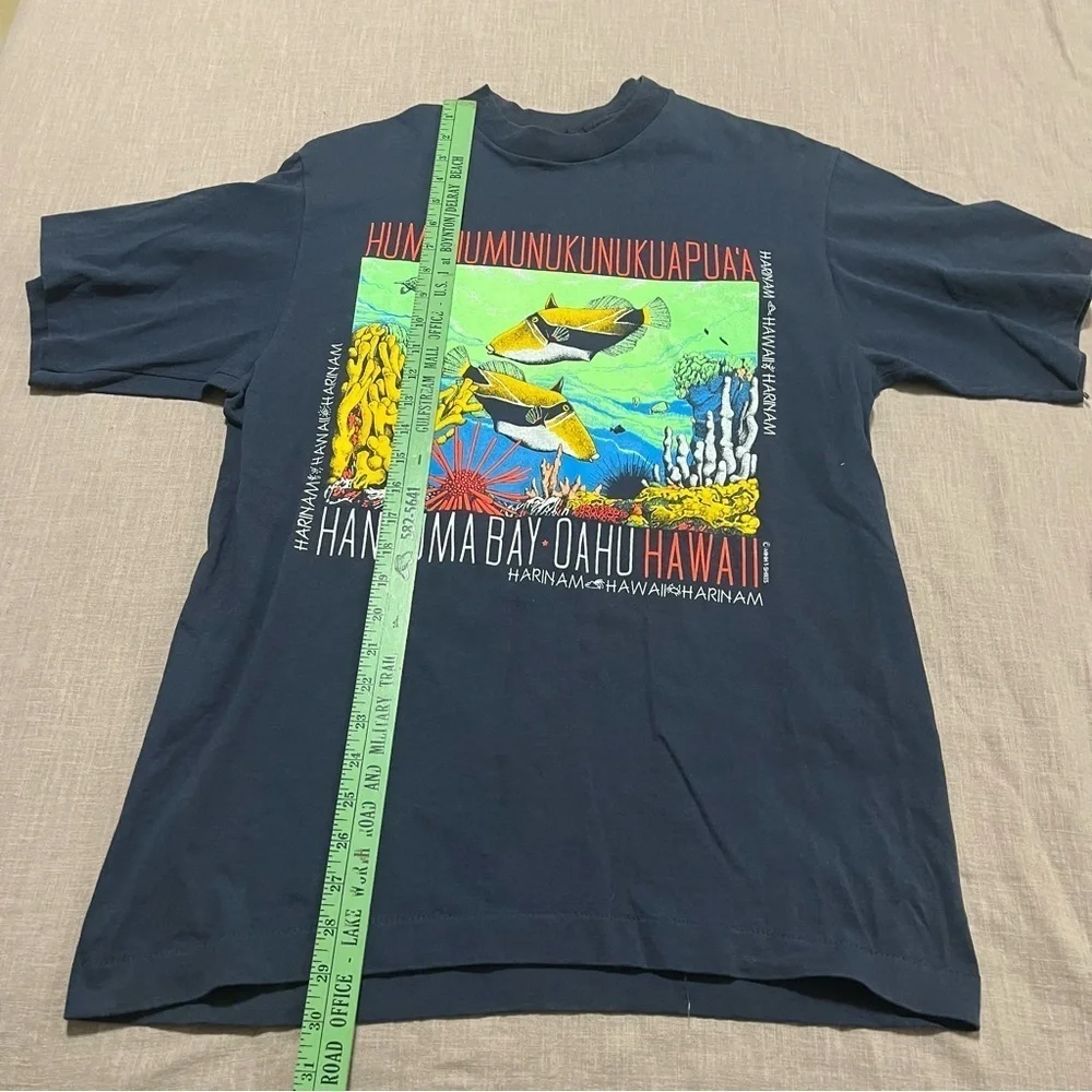 1992 Single Stitch Oahu Hawaii National Fish Vintage Shirt Size Large Made n USA